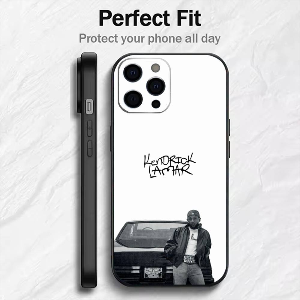 K.Dot-K-Kendrick L-Lamar Phone Case For iPhone17,16,15,14,13,12 Plus,Max Soft Silicone Black Cover
