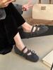 Retro Ballet Style Cross Buckle with Flat Mary Jane Shoes Women's Shoes 2025 New Autumn and Winter Maillard Single Shoes