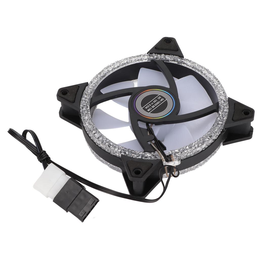 RGB Case Fan 120mm Fan Good Heat Dissipation LED Colorful Two Way Installation Chassis Fan for Desktop Computer