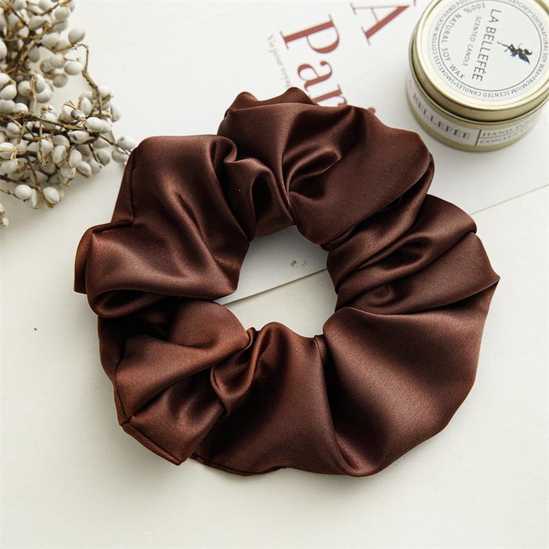 18cm Übergroße Satin Scrunchies Einfarbig Elastisches Haarband Damen Mädchen Pferdeschwanzhalter Accessoires Schicke Haargummis