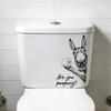 Adesivo Divertente Cartone Animato Asino e Gatto Impermeabile per Coperchio WC e Decorazione Parete Bagno
