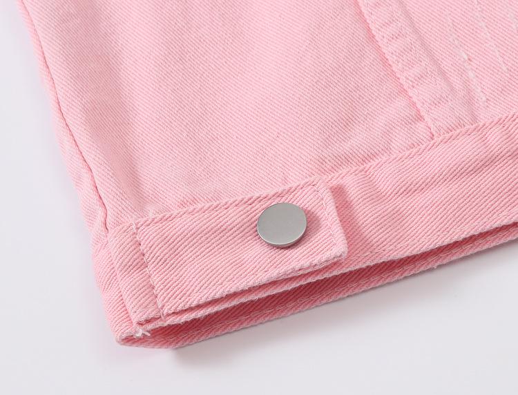 Women's Pink Frayed Denim Vest - Multicolor, Slim Fit, Sleeveless, Ripped Design for Spring/Summer