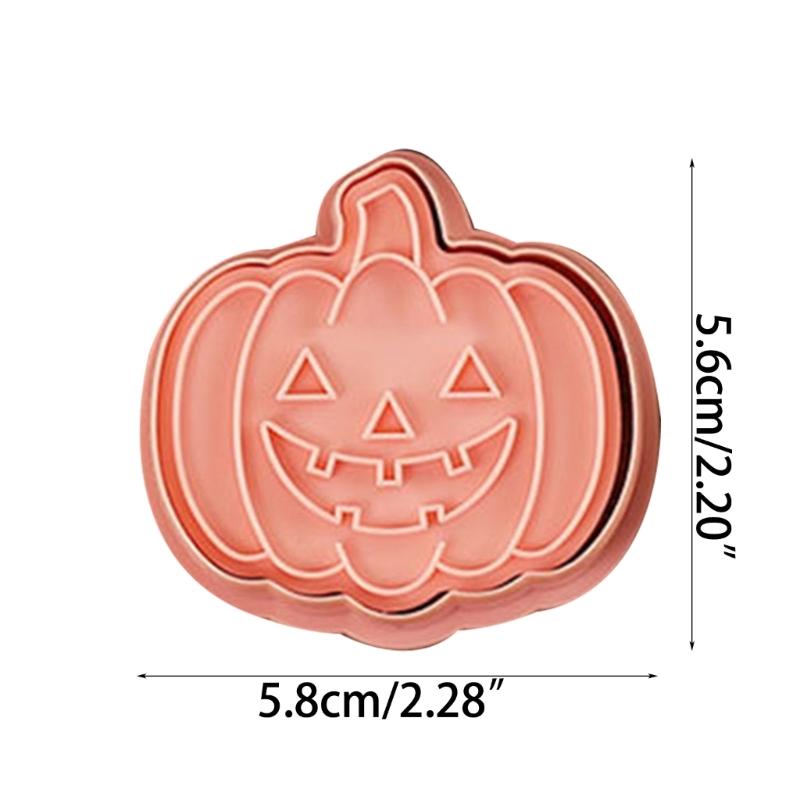 10x Cartoon Fun Biscuits Mould Set Halloween Pumpkin Cookie Cutter Stamp Plastic Biscuit Pastry Cutters Cake Decors