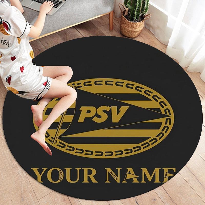Philips Sport Vereniging Custom Name Round Area Rug,Carpet Rug for Living Room Bedroom Sofa Playroom Decor,Non-slip Floor Mat