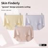 Women's Summer Sexy Antibacterial Ice Silk Cotton Crotches Quick Dry One Piece Type Light Permeable Briefs