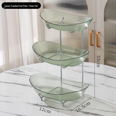 ZISIZ Three-Layer Fruit Plate with Silver Frame