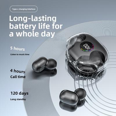 New Bluetooth Headphones Real Wireless Ultra Long Life Mini Invisible In-ear Sports Noise-cancelling Headphones