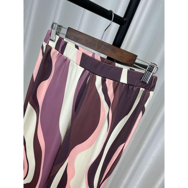 Cider Fashion Style Pop Geometric Pattern High Waist Slimming Flared Pants Mop Pants Trendy Women's Pants