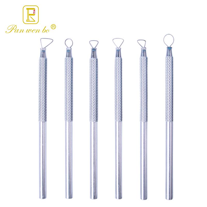 6-Piece Ceramic and Aluminum Clay Sculpture Tool Set: Trimming Rod, Modeling Knife, and Fine Carving Scraper