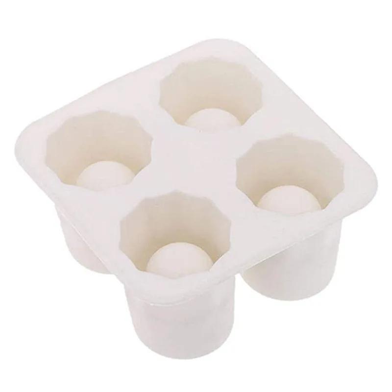 Silicone Ice Cube Mold With 4 Compartments Reusable Ice Cubes For Drinks Each Capable Of Holding 1oz Multifunction Ice Cup Mold