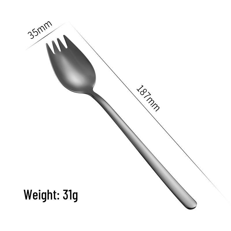 304 Stainless Steel Dual-Use Western Salad Spoon with Long Handle