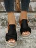 Fish Mouth Flat Bottom Wedge Heel Sandals Women's Summer New Casual Buckle Belt Outer Wear Women's Sandals