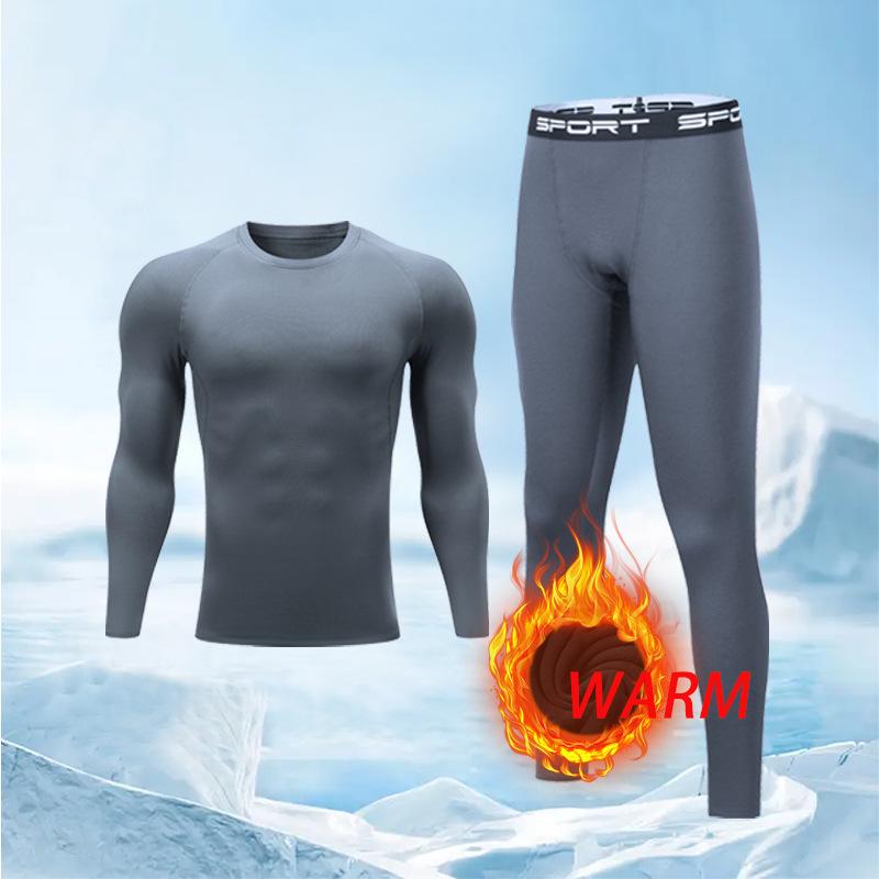 Conjunto de Capa Base Cálida de Secado Rápido para Hombre para Otoño/Invierno - Ideal para Montañismo, Senderismo y Running
