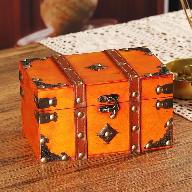 Cultural Leather Jewelry Case With Security Mechanism For Home Decoration And Storage Elegant Treasures Chest
