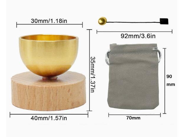 Brass Singing Bowl Set with Mallet and Pouch - Portable Meditation Sound Bowl for Yoga, Mindfulness, Relaxation, Chakra and Spiritual Gift