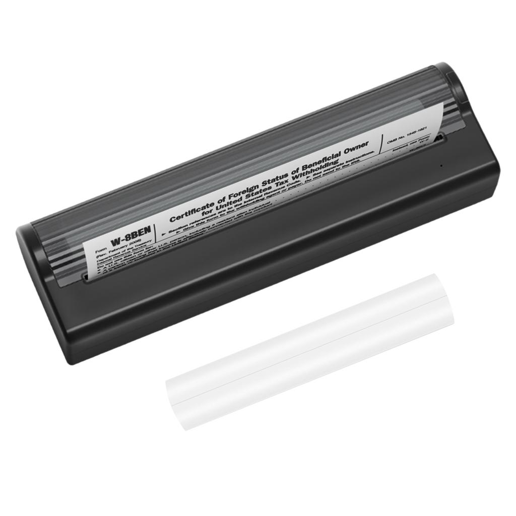 A4 Paper Printer Direct Thermal Transfer 300dpi Wireless Printer Mini Mobile Photo Printer USB BT Connection