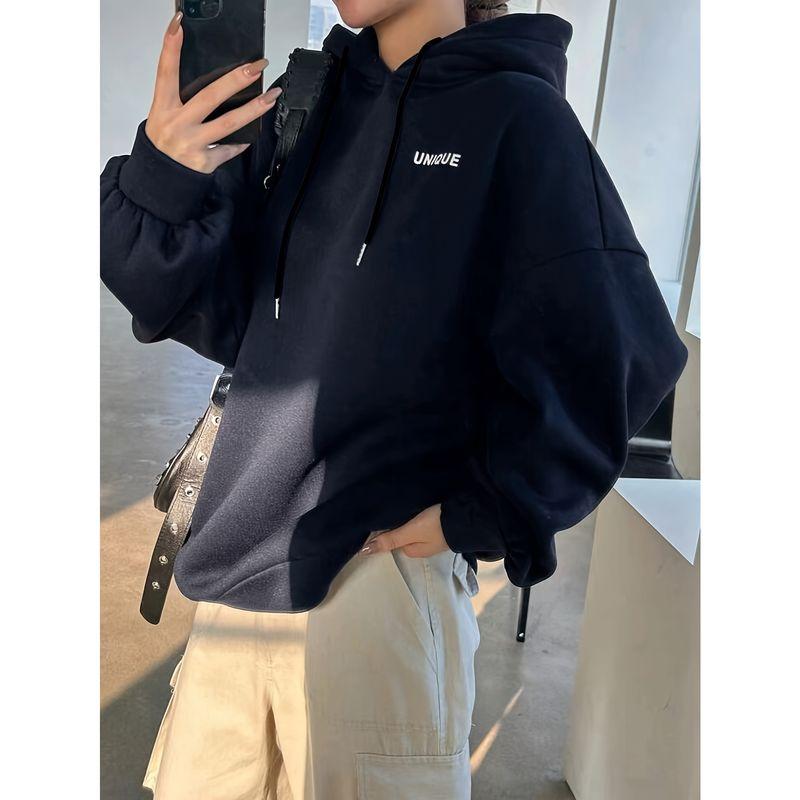 

Fashion Style Fashion Hooded Sweatshirt Plus Size Women s Clothing Autumn and Winter Elegant New Arrival Wide Version Loose Navy Blue Hoodie Fashion Blue XS