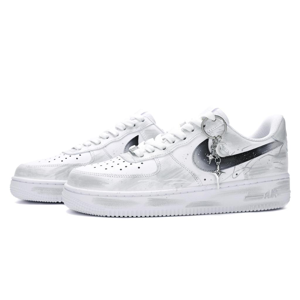 Nike Air Force 1 Slip Resistant, Abrasion Resistant, Lightweight Low Top Skateboard Shoes Men's Black White CW2288-111(Team18-)
