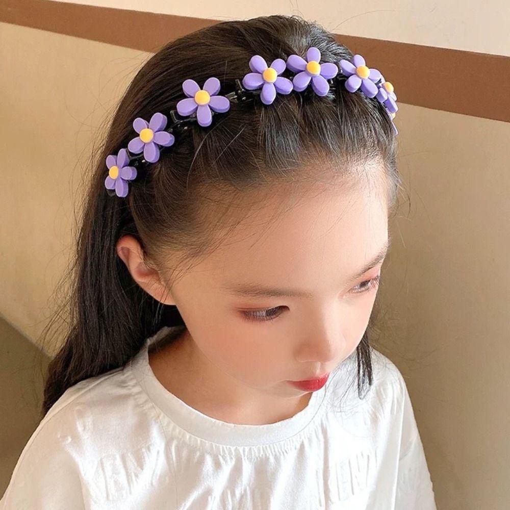 

Braided Children s Wave Hair Hoop Colorful Flower Kids Teeth Headband Headwear Style8