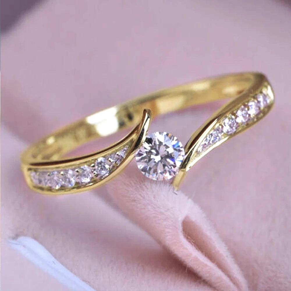 Huitan Wedding Band Eternity Rings Women Brilliant Round Zirconia Luxury Engagement Rings Thin Elegant Female Jewelry