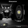 White LED Rock Lights, 12 Pods 12V Waterproof Underglow Underbody Kit Crawler Crawling Dome Exterior Wheel Lights for ATV RZ