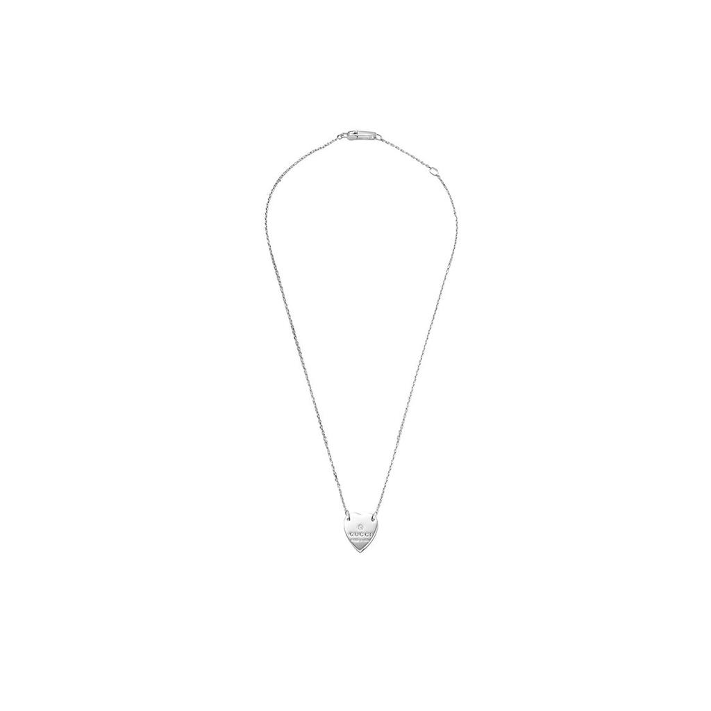 Gucci Trademark Heart Necklace Silver YBB223512001