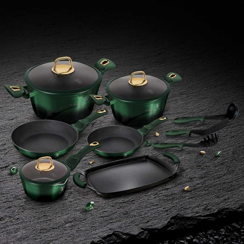 TITANIUM POTS BERLINGER HAUS 12 pcs. BH-6066 EMERALD