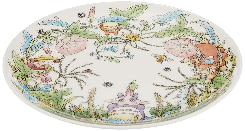 Noritake Bone China Plate, 23cm, My Neighbor Totoro (Morning Glory Edition), Microwave Safe, 1 Piece, T50116A/4660-4