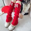 Harajuku Knitted Leg Cover Lolita Red Leg Socks Fashion Jk Leg Warmers  Streetwear
