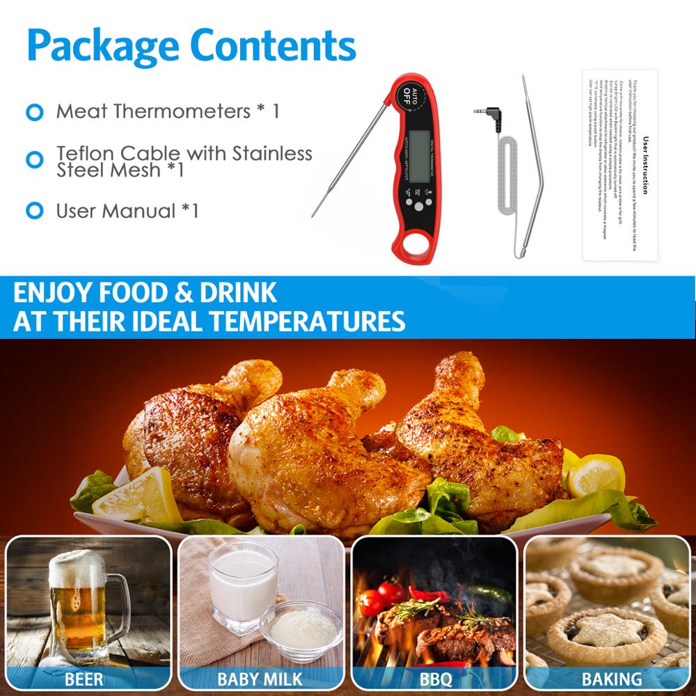 Food Thermometer Digital Kitchen Bbq Thermometer Meat Water Milk Cooking Probe BBQ Electronic Oven Waterproof Kitchen Tools