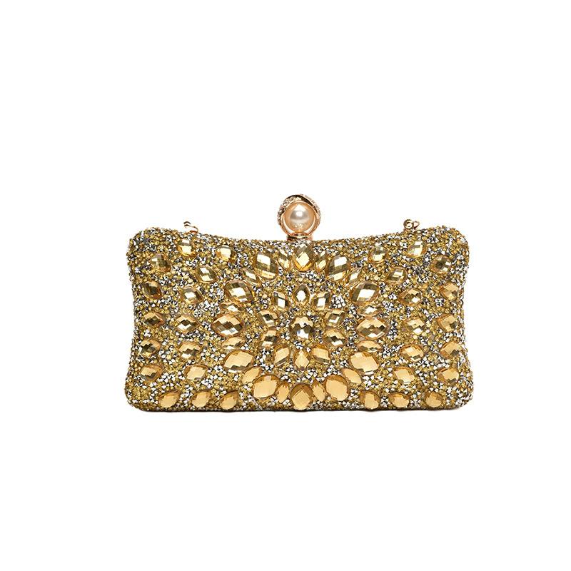 Women Bags Women's Bags 2025 New European and American Fashion Colored Diamonds Dinner Bag Crossbody Chain Box Bag Tide