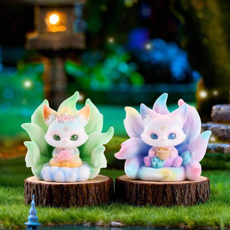 Poetry And Painting Nine-Tailed Fox Blind Box Cute Fox Ancient Poetry And Painting Style Peripheral Desktop Decoration
