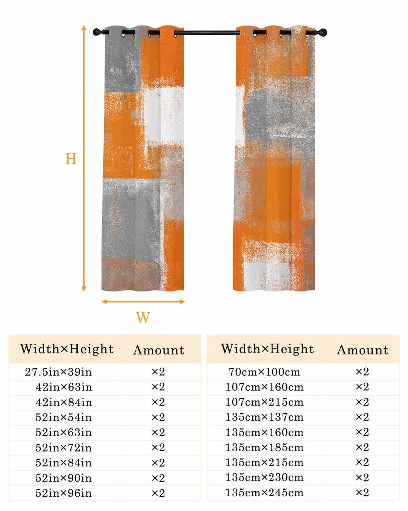 Abstract Orange Mottled Texture Window Curtain Bedroom Decor Curtain Panel Curtains for Living Room