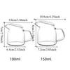 100/150 ml Glasmjölkkopp Värmetålig Gräddkanna Kaffebryggning