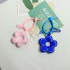 Natural Style Floral Fabric Keychain: Cute Color Block Flower Pendant for Women’s Car Keys or Bags