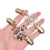 Pattern Christmas Tree Rhinestone Shawl Brooch Duck Clip Clasps Sweater Blouse Pin Cardigan Clip