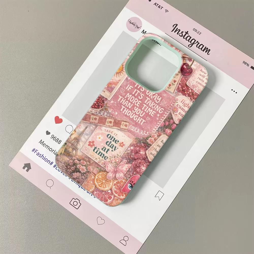 High Beauty Pink Flowers Lychee Grain Phone Case For iPhone 17 17 Air 16 15 14 13 12 11 Pro Max 14 15 16 Plus Soft Cover Funda