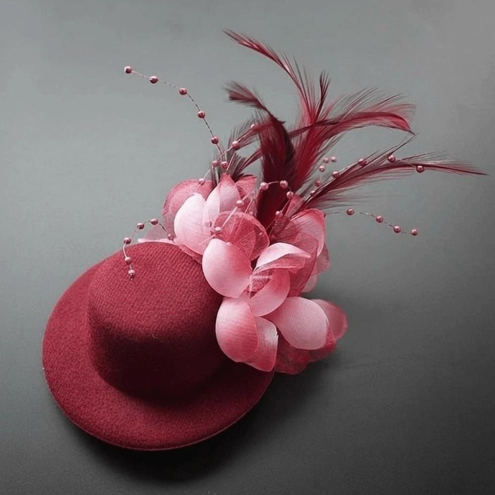 

Solid Color Feather Top Cap Hairpin Exquisite Hair Accessories for Girls Kids