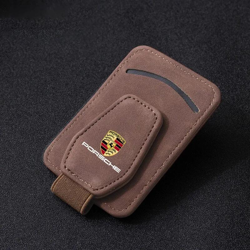 Bilens solskydd, glasögonlåda, solglasögonklämma, biljetthållare för Porsche Cayenne, Panamera, Macan, 911, 718, Taycan, Boxster, Cayman