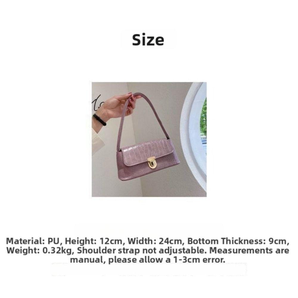 New Solid Color Women's Underarm Shoulder Bag Luxury Design Versatile Ladies Handbag Purse Stone Patterned Crossbody Bags