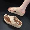 Flip-flops Ladies Beach Fashion All-match Summer Wear Comfortable Non-slip Clip-on Wedge Slippers