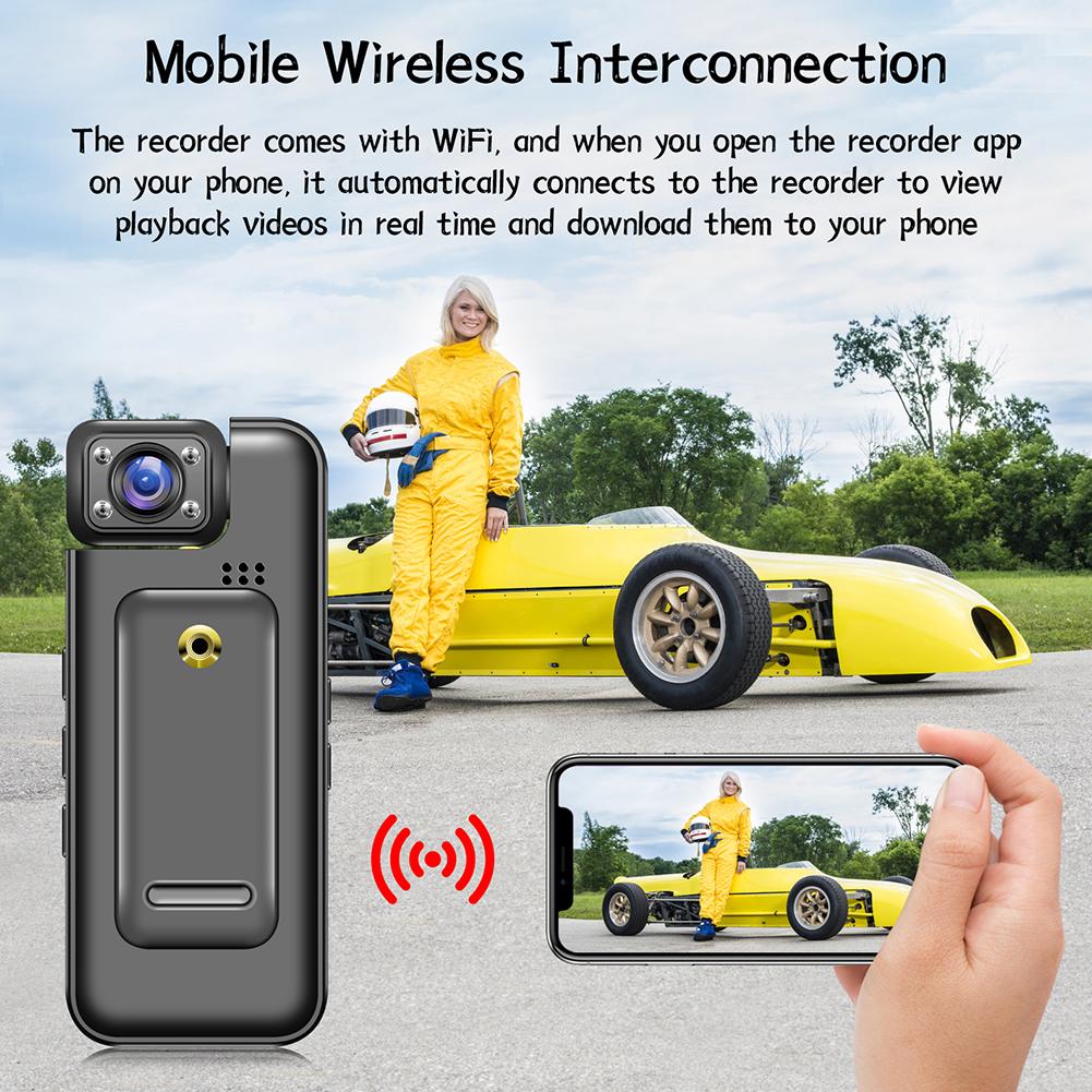 Body Camera with Audio and Video Recording Portable Small Personal Camcorder Action Camera for Traveling Cycling Vlogging