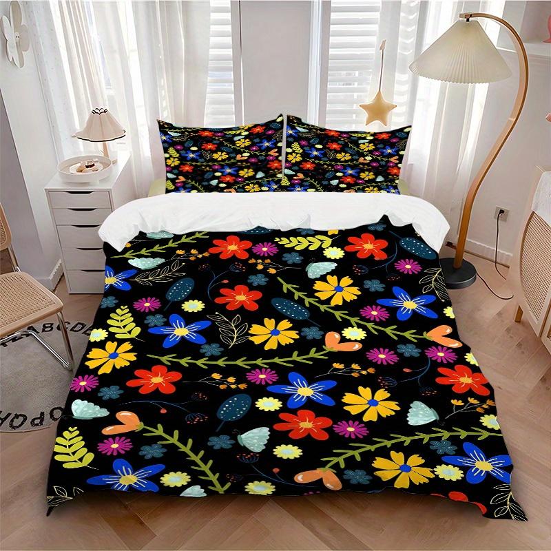 Set Lenzuola con Fantasia Floreale 3 Pezzi, Traspirante e Morbido, Adatto a Tutte le Stagioni, Ideale per Uso Domestico, Adatto per Decorazione Camera da Letto yy250821183