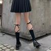 Fashion Stockings Bandage Lolita Long Knee Socks Korea Style Women White Cotton Socks Japanese Cosplay JK Girls Cute Hosiery
