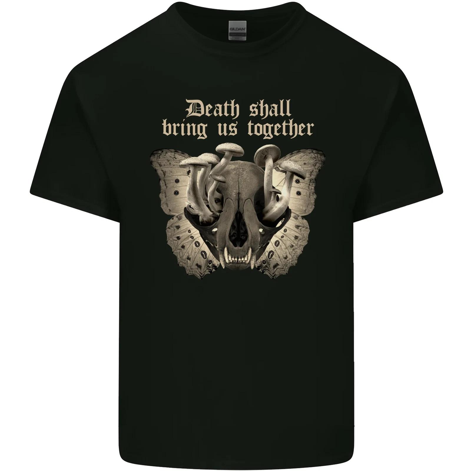 Death Together Butterfly Skull Mushrooms Kids T-Shirt Childrens L