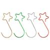 20 Pack Metal Ornament Hooks Star Shaped for Christmas Tree Decorations in Gold Green Silver Red 5cm Waterproof Design