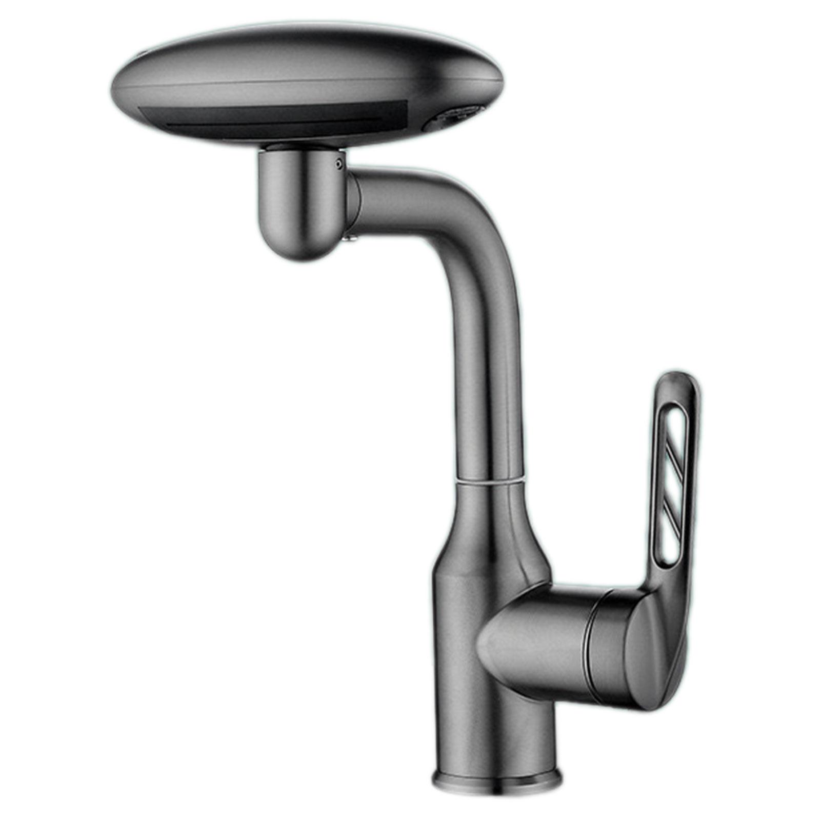 

Stainless Steel Bathroom Faucet 360° Swivels Basin Mixer Tap For Hotel Style Vanity Room серый