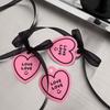 50pcs Heart Shaped Cards Valentine's Day Tags Pink Paper Hanging Decoration Gift Labels DIY Crafts Cake Decor Tag