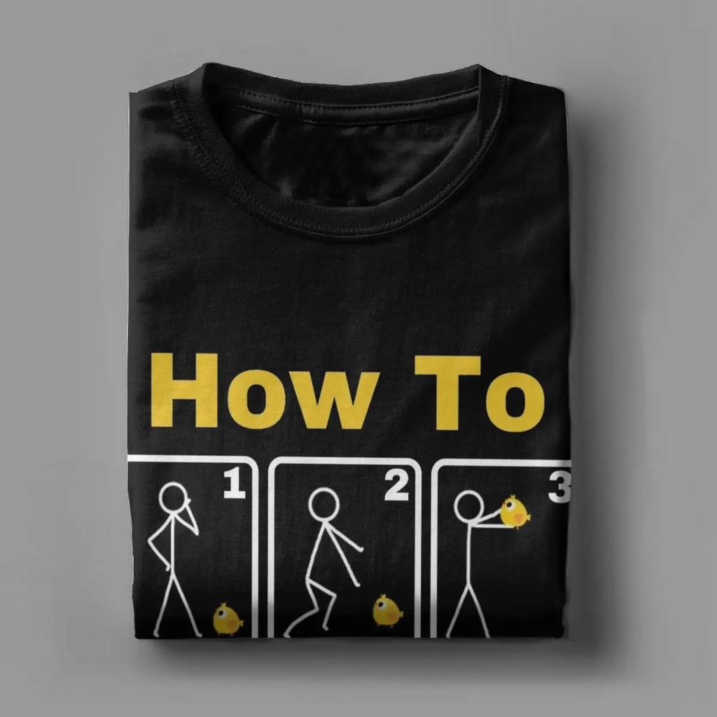 How To Pick Up Chicks In Three Stages T-Shirts for Men Casual 100% Cotton Tees O Neck Short Sleeve T Shirt Big Size Tops