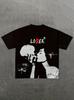 Lover Loser distressedes Porträt Grafik-T-Shirt Gothic Oversized Street-T-Shirt